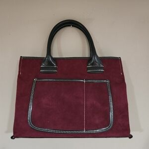 Saks 5th Avenue Handbag Burgundy